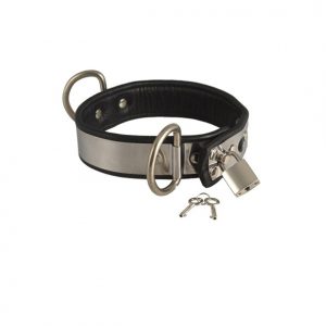 Leder Halsband met metaal