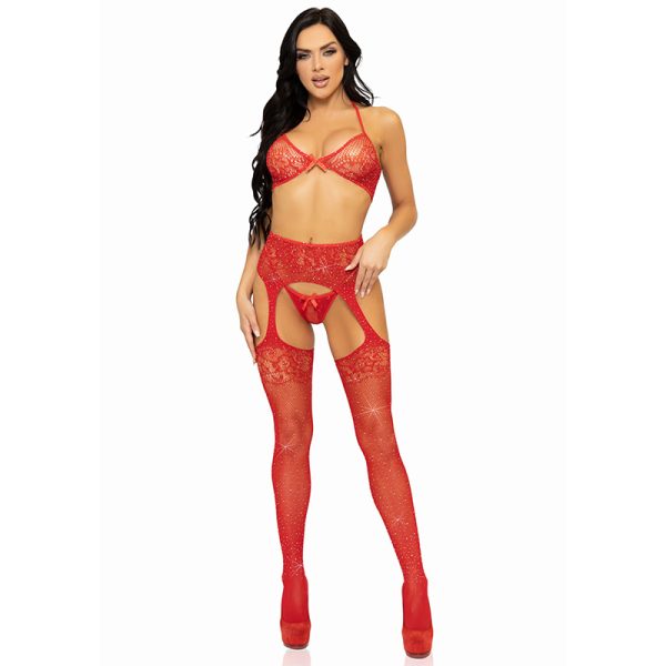 Leg Avenue – Bra top string and stockings - Desireshop.nl