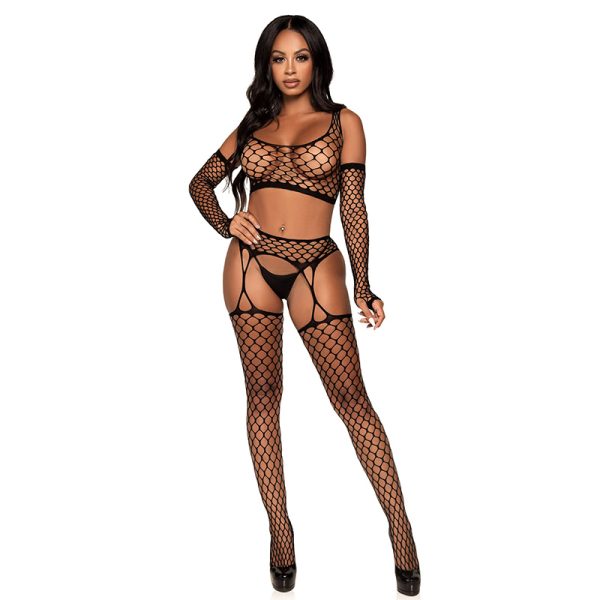 Leg Avenue - Lingerieset 3-delig zwart - Desireshop.nl