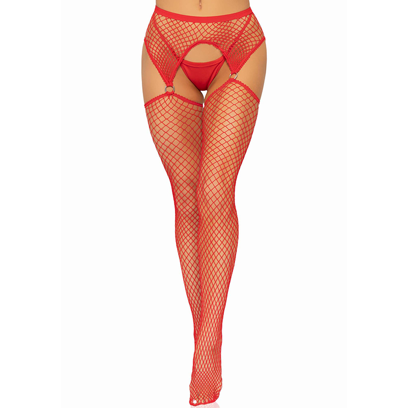 Leg Avenue – Net garterbelt stockings red - Desireshop.nl