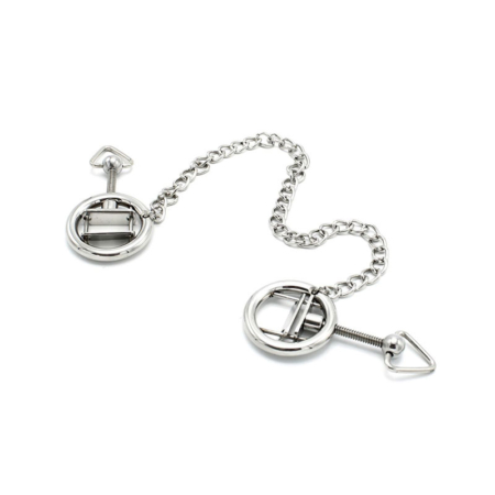 Nipple Clamps Rings Screwed with Chain - Desireshop.nl