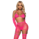 Leg Avenue – 5Pc bra set with garterbelt Neon Pink - Desireshop.nl