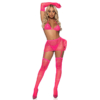 Leg Avenue – 5Pc bra set with garterbelt Neon Pink - Desireshop.nl