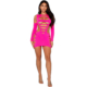 Leg Avenue – Shredded cut-out mini dress pink - Desireshop.nl