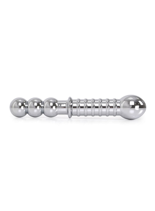 Geribbelde Dubbele Metalen Dildo - Desireshop.nl