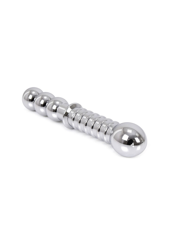 Geribbelde Dubbele Metalen Dildo - Desireshop.nl