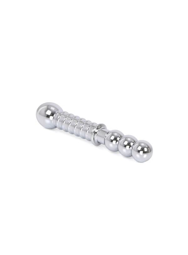 Geribbelde Dubbele Metalen Dildo - Desireshop.nl