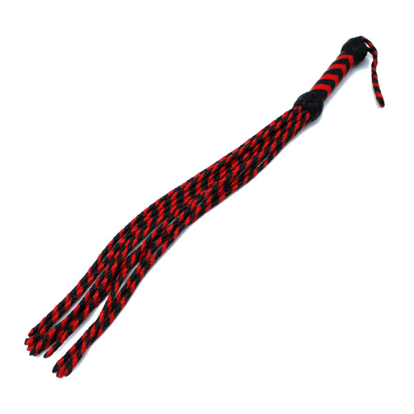 Leather Whip Nine Tails Black & Red - Desireshop.nl