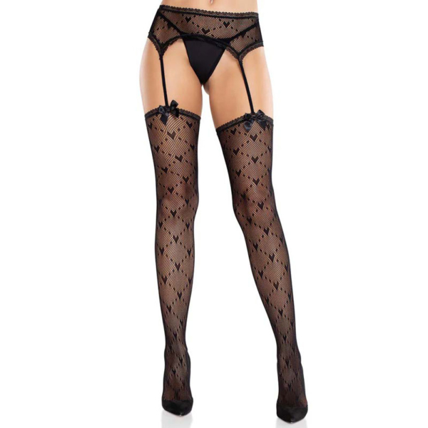 Leg Avenue – Heart Garterbelt Stockings - Desireshop.nl