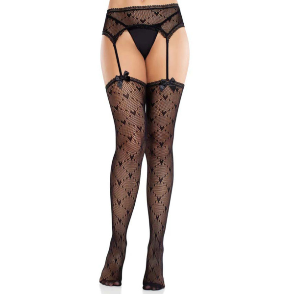 Leg Avenue – Fishnet Stockings with Garter Belt - Desireshop.nl
