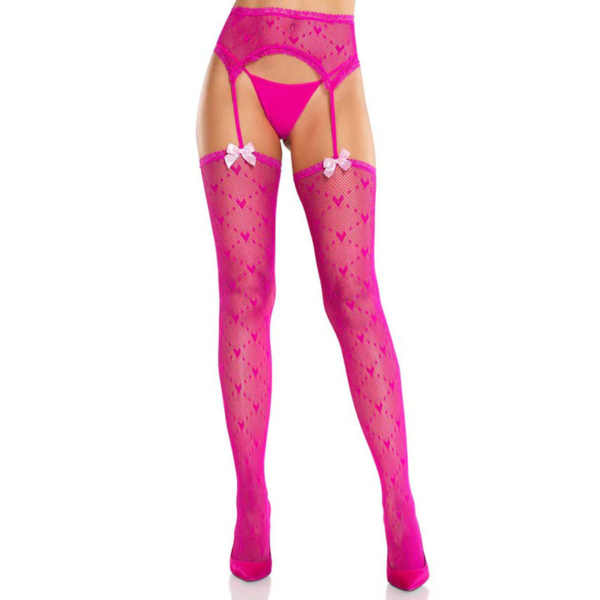 Leg Avenue – Heart Garterbelt Stockings - Desireshop.nl