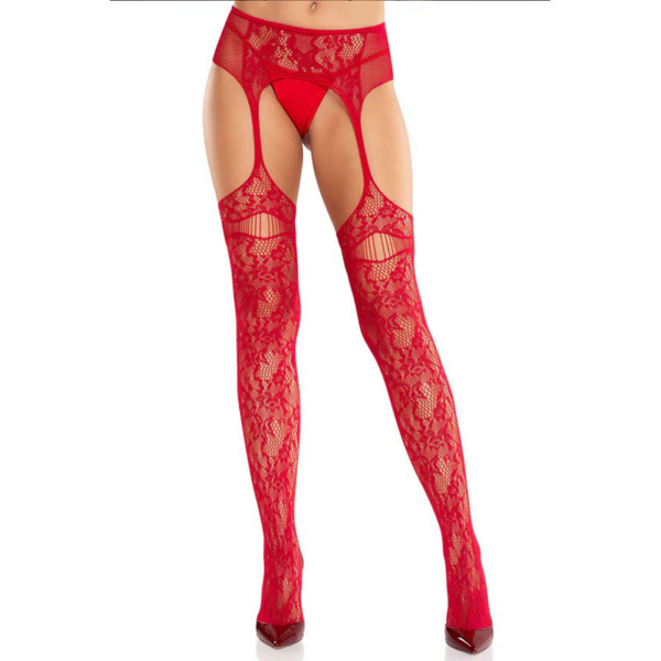 Leg Avenue – Net Stockings with Attached Garter Belt - Desireshop.nl