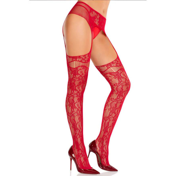 Leg Avenue – Net Stockings with Attached Garter Belt - Desireshop.nl