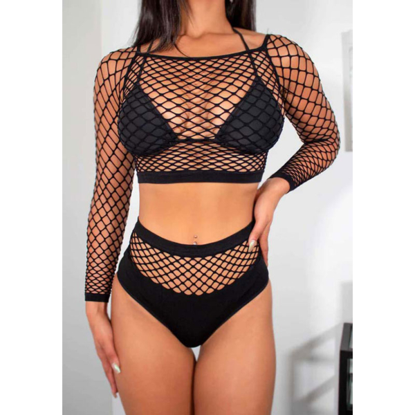 Crop Top and High Waist Bottom - Desireshop.nl
