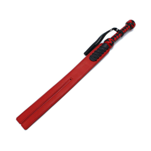 Zwart Rode leren Y-paddle zweep - Desireshop.nl