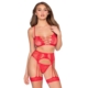 3-delige bh-set met bijpassende g-string en harnas - Desireshop.nl