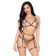 Leg Avenue – 3-delige bh- en harnas set met parelstring