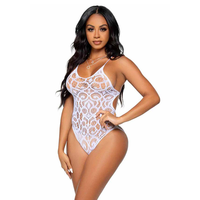 Leg Avenue – Seamless Lace Teddy with Strappy Back - Desireshop.nl